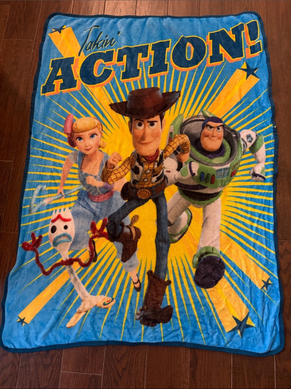 Northwest Disney Pixar Toy Story 4 "Takin' Action!" Micro Raschel Throw Blanket